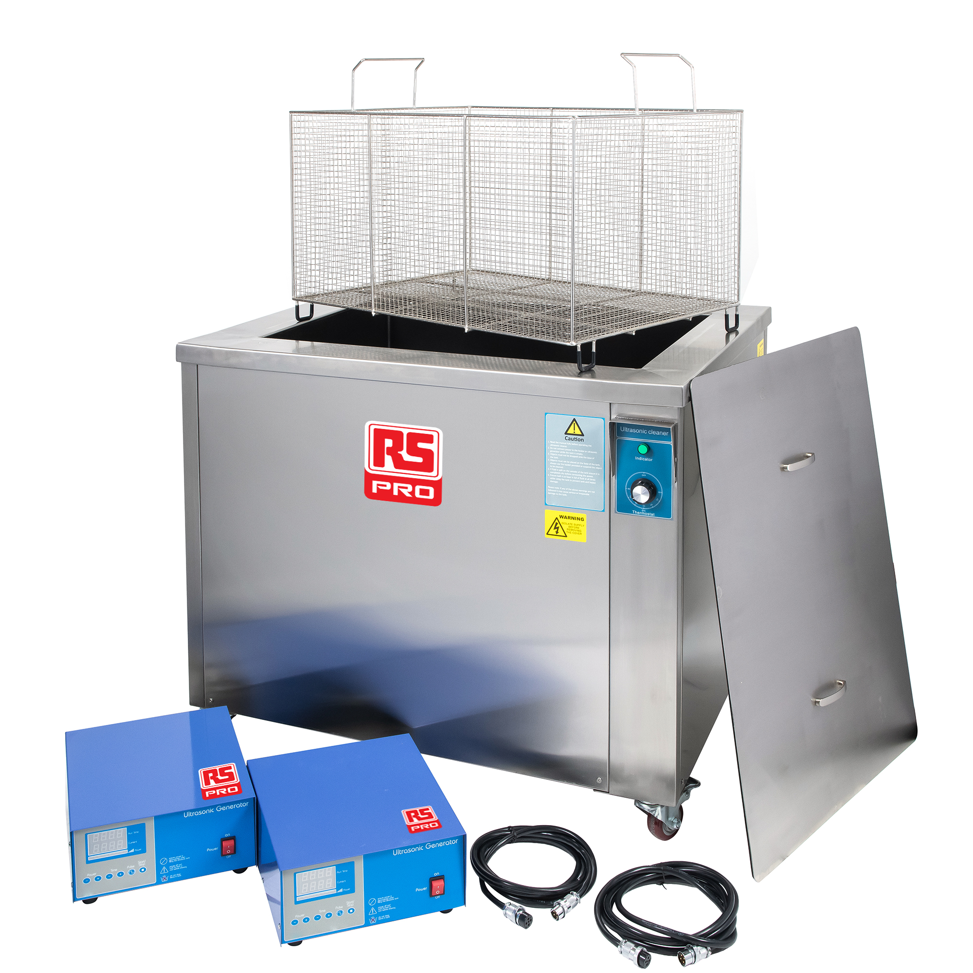 RS PRO 288L Ultrasonic Cleaning Tank, 6000W, 288L