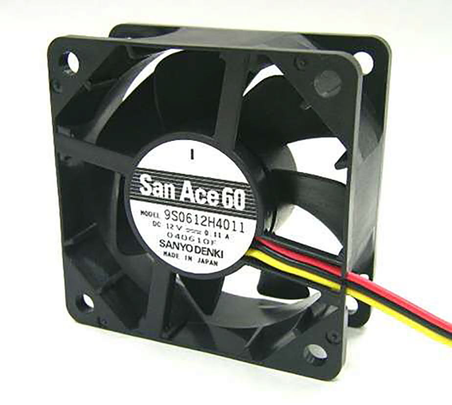 Sanyo Denki 9S Series Axial Fan, 12 V dc, DC Operation, 34.8m³/h, 1.32W, 110mA Max, 60 x 60 x 25mm