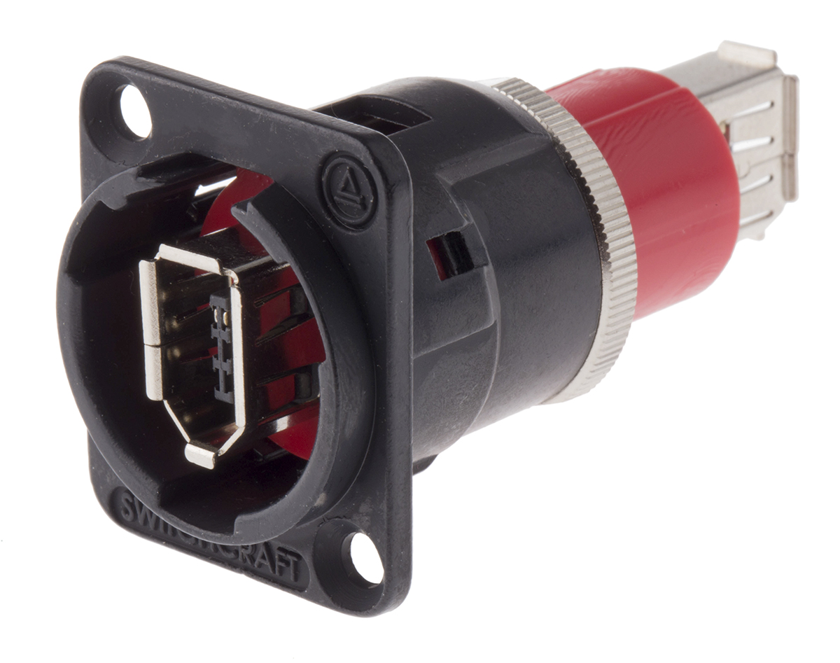 Switchcraft, EH, Firewire 400 6 Way Straight Panel Mount Firewire Connector, Socket