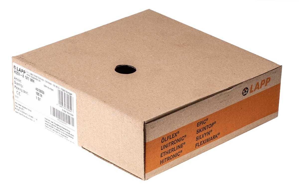 Lapp ÖLFLEX® H05V-K Series White 1 mm² Hook Up Wire, 32/32, 100m, PVC Insulation, 4510053