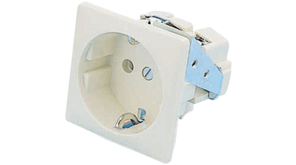 Berker 418 White Plug Socket, 16A, Type F - German Schuko