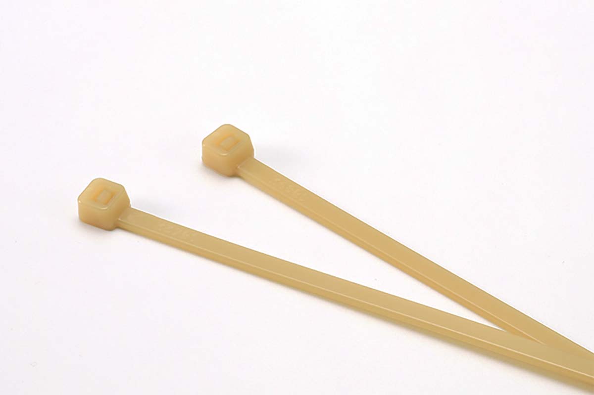 RS PRO Cable Tie, Heat Resistant, Non-Releasable, 100mm x 2.5 mm, Natural PA 4.6, Pk-100