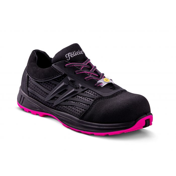 Gaston Mille ERBN3 Women's Black/Pink Aluminium Toe Capped Safety Shoes, UK 3, EU 37