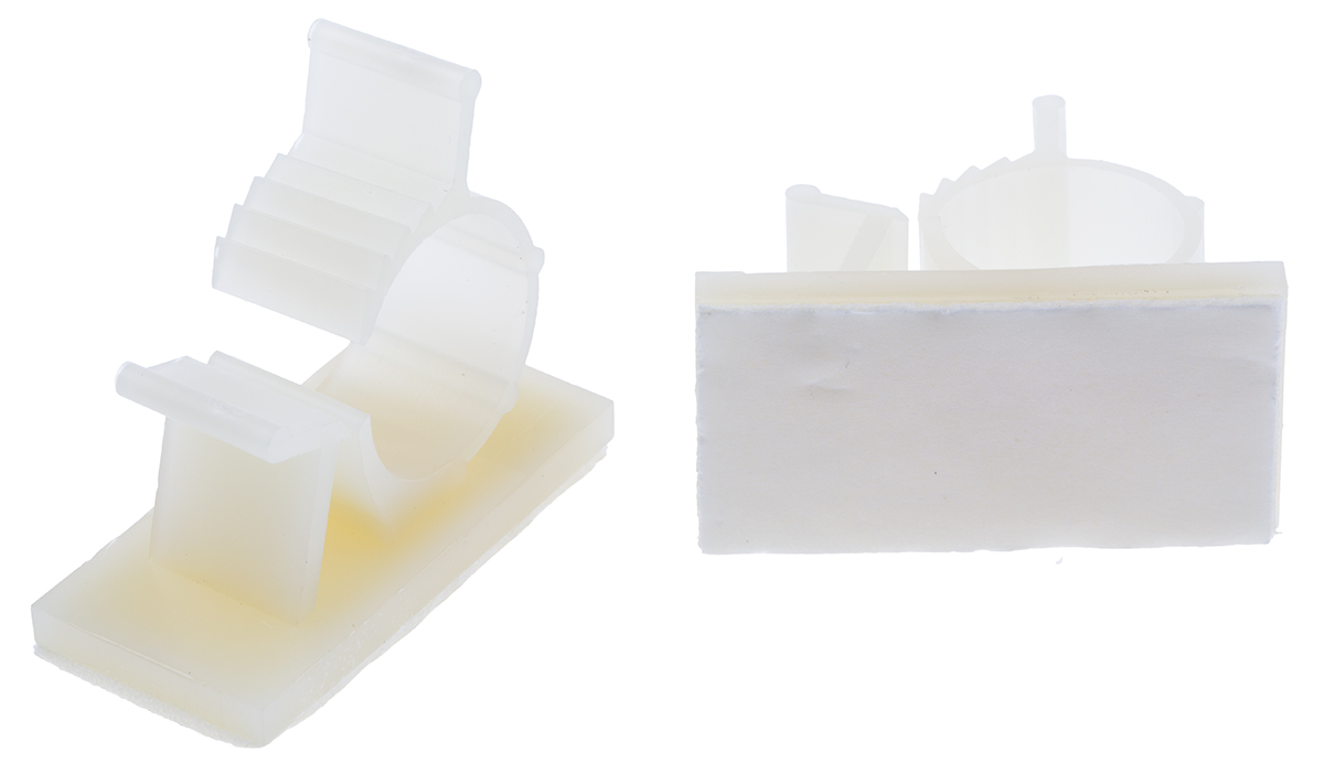 RS PRO White Nylon cable clamp, 15.4mm Max. Bundle
