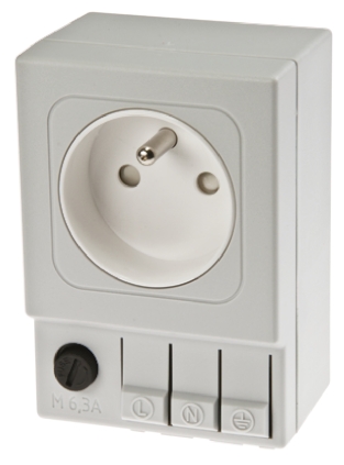 STEGO SD035 Light Grey 1 Gang Plug Socket, 6.3A, Type E - French, Indoor Use
