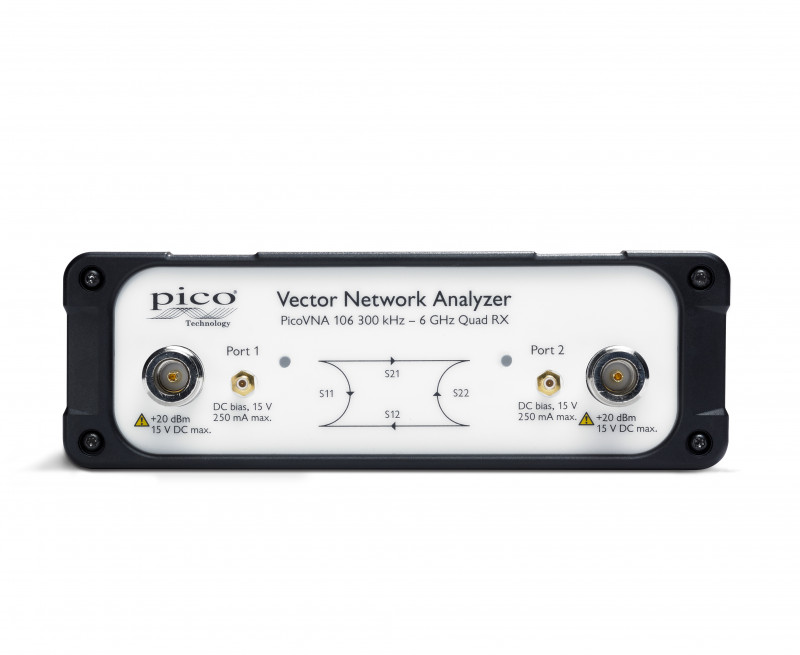 Pico Technology PicoVNA 106 PC USB 300 kHz → 6GHz Vector Network Analyzer, Factory Calibrated