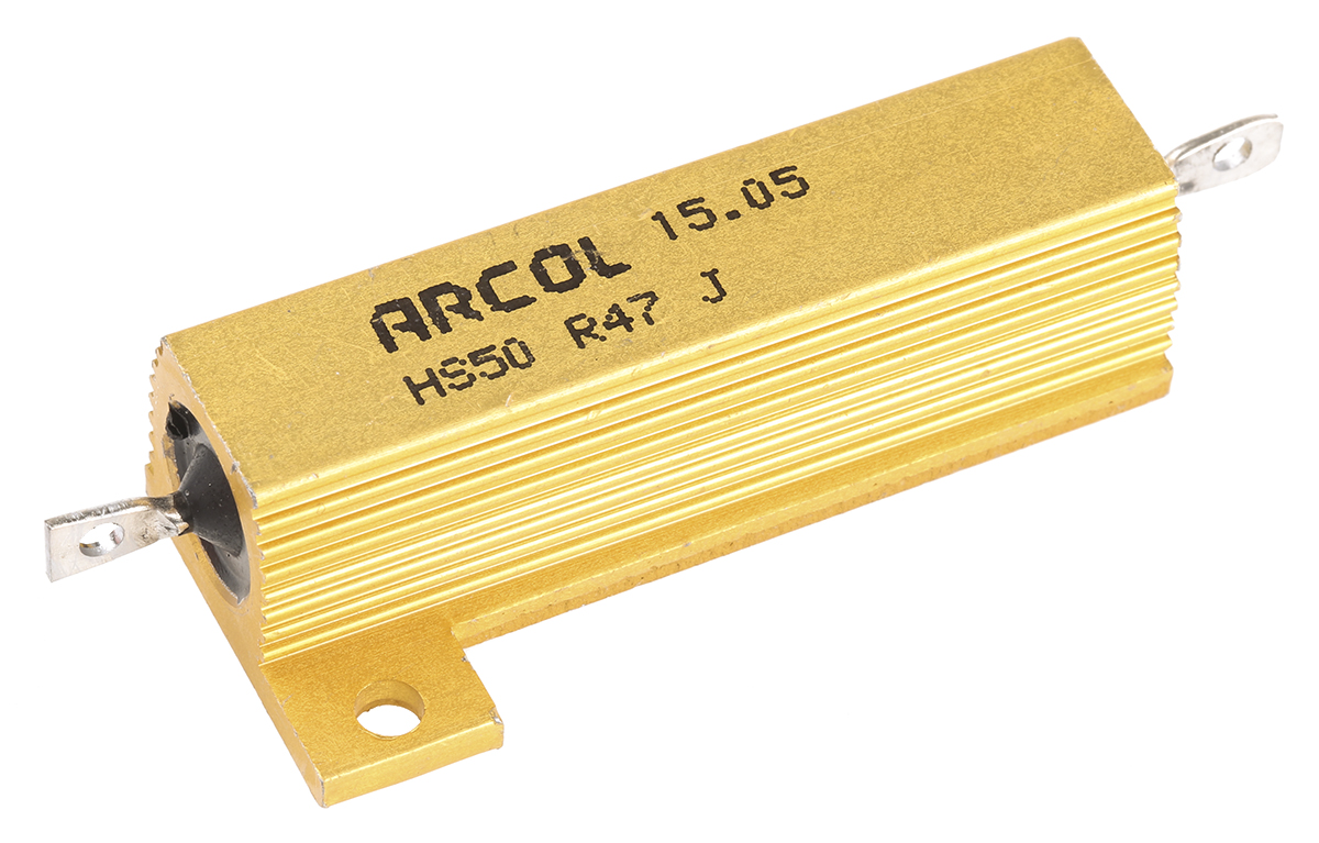 Arcol, 470mΩ 50W Wire Wound Chassis Mount Resistor HS50 R47 J ±5%