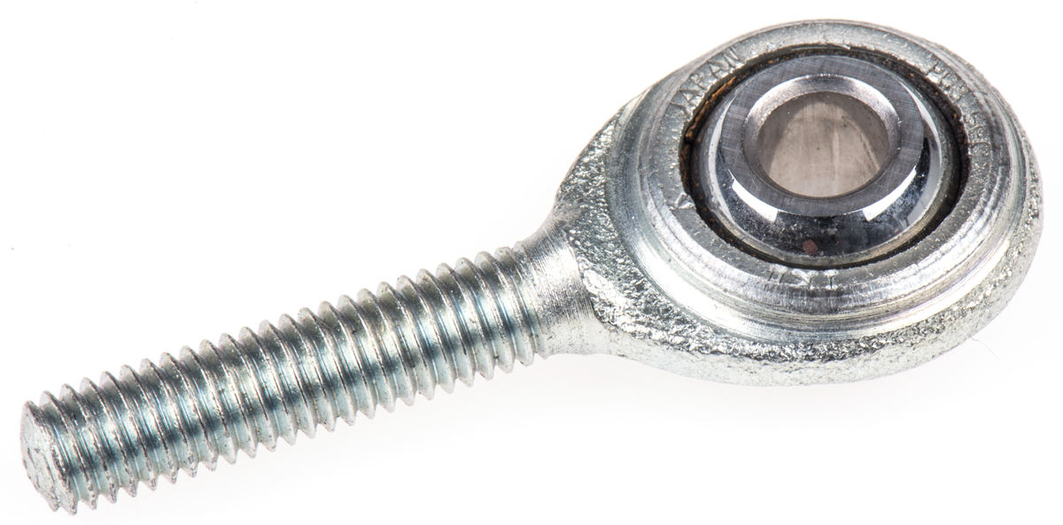 RS PRO M5 x 0.8 Male Steel Rod End, 5mm Bore, 41mm Long, Metric Thread Standard, Male Connection Gender