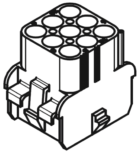 Molex, MLX Female Connector Housing, 9 Way, 3 Row