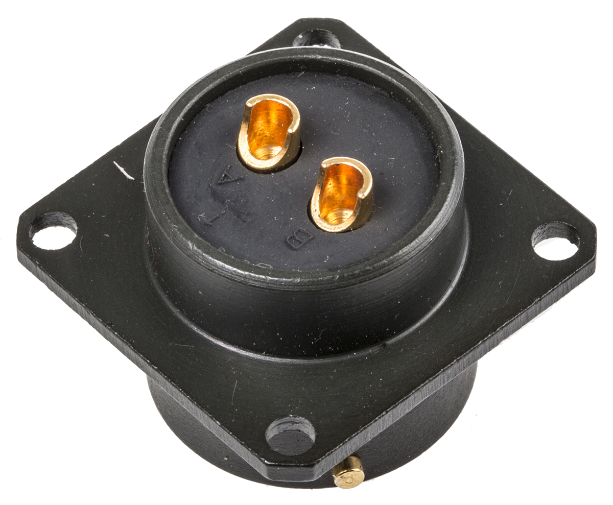 Amphenol Limited, 62GB 2 Way Box Mount MIL Spec Circular Connector ReceptacleOlive, Socket Contacts,Shell Size 14,