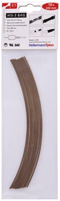 HellermannTyton Heat Shrink Tubing, Brown 1.5mm Sleeve Dia. x 200mm Length 3:1 Ratio, HIS-3 BAG Series