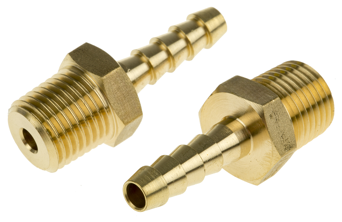 RS PRO Hose Connector, Straight Hose Tail Adaptor, G 1/4in 1/4in ID