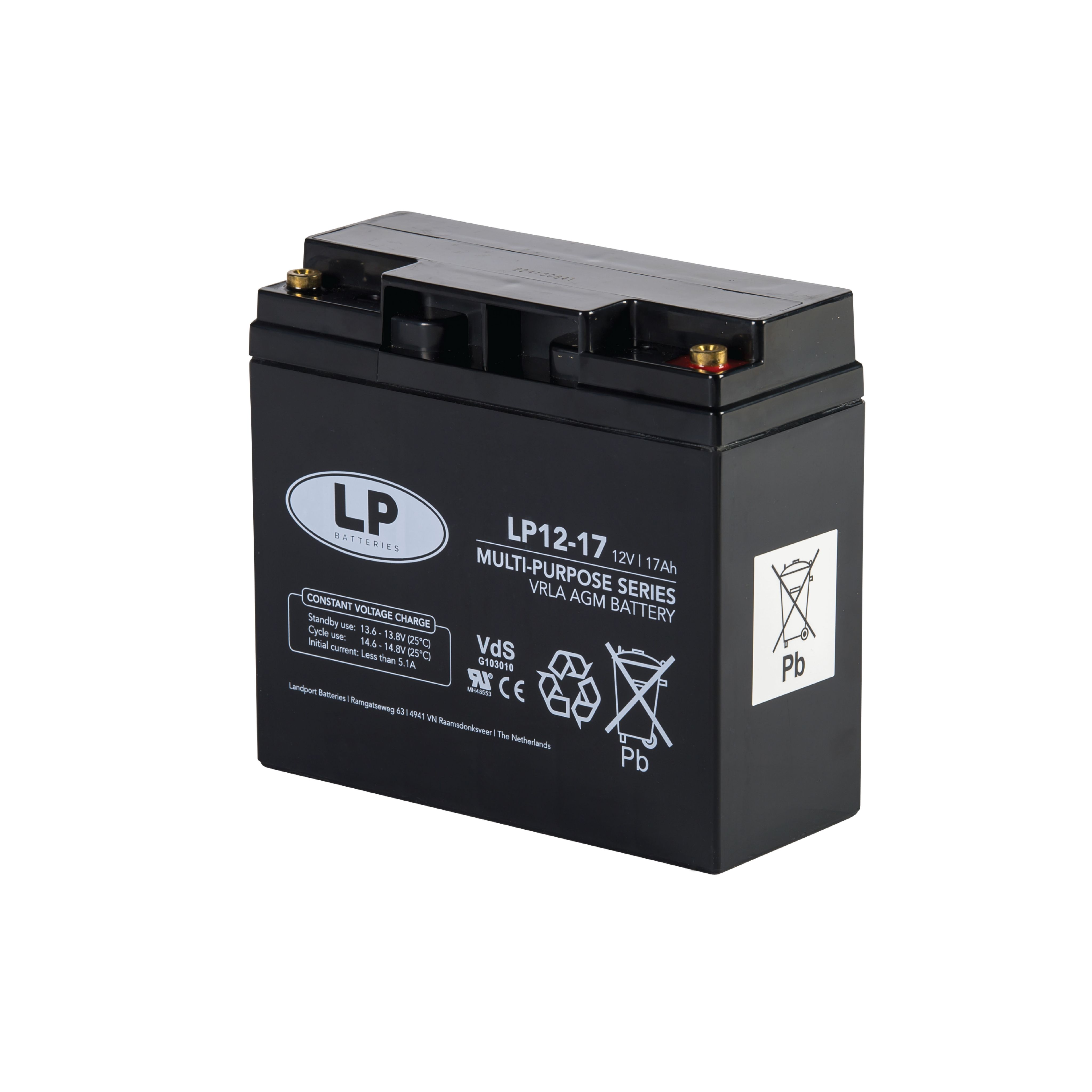 Landport Batteries 12V T12 Lead Acid Battery, 17Ah