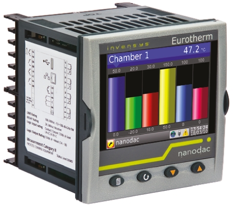Eurotherm NANODAC/VL, 4 Input Channels, 3 Output Channels, Graphical Chart Recorder Measures Current, Millivolt,