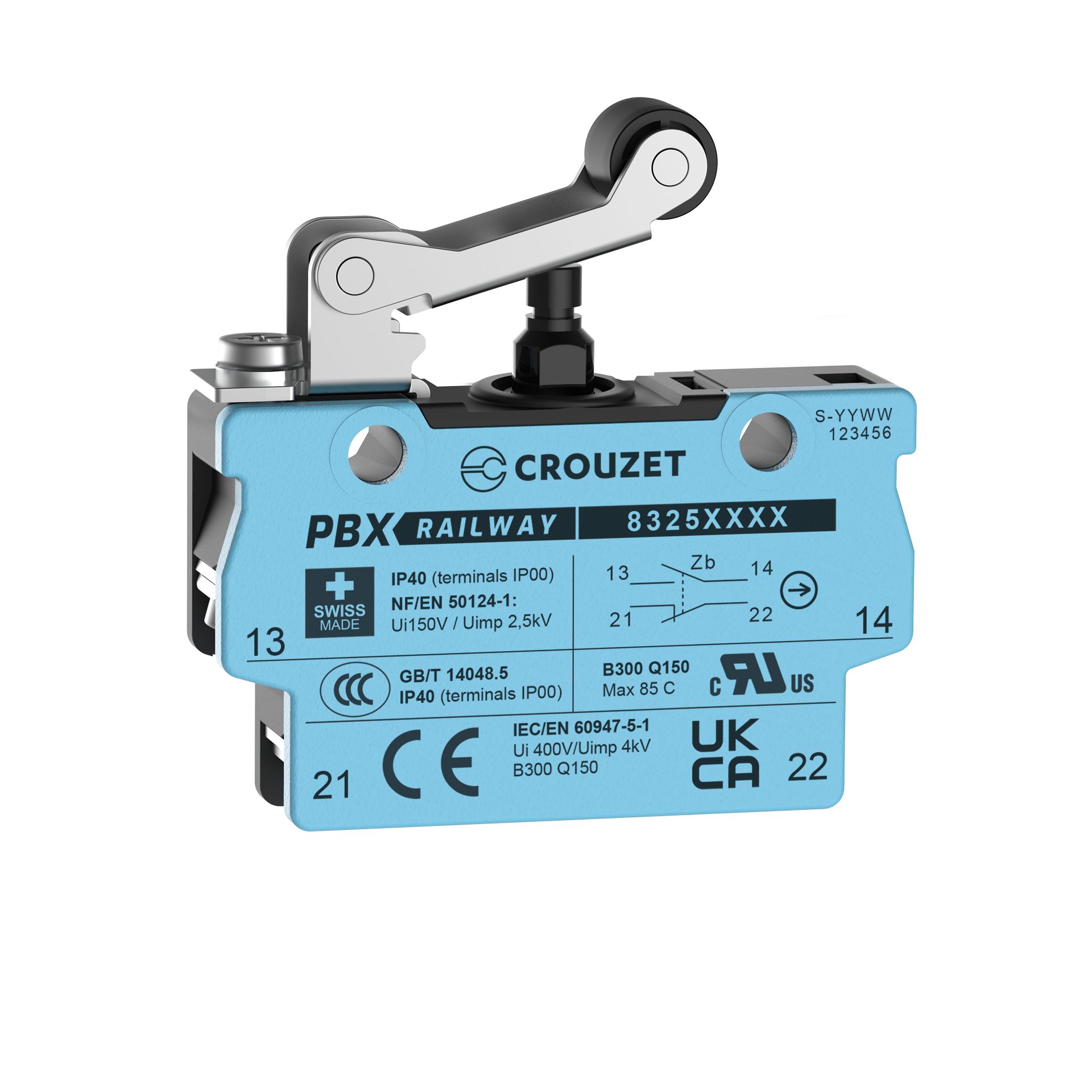 Crouzet Roller Lever Micro Switch, Screw Terminal, SPST, IP40