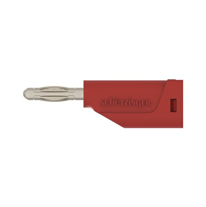 Schutzinger Red Male Banana Connector, 4 mm Connector, Solder Termination, 30 V ac, 60 V dc, Nickel Plating