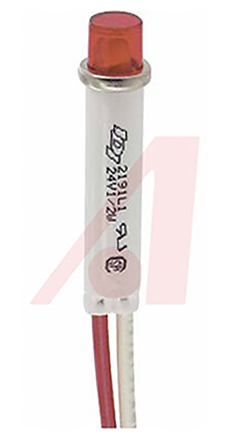 VCC Red LED Indicator Lamp, 12 → 24 V dc, 22 → 32V ac, Wire Terminal Base, 7.87mm Diameter