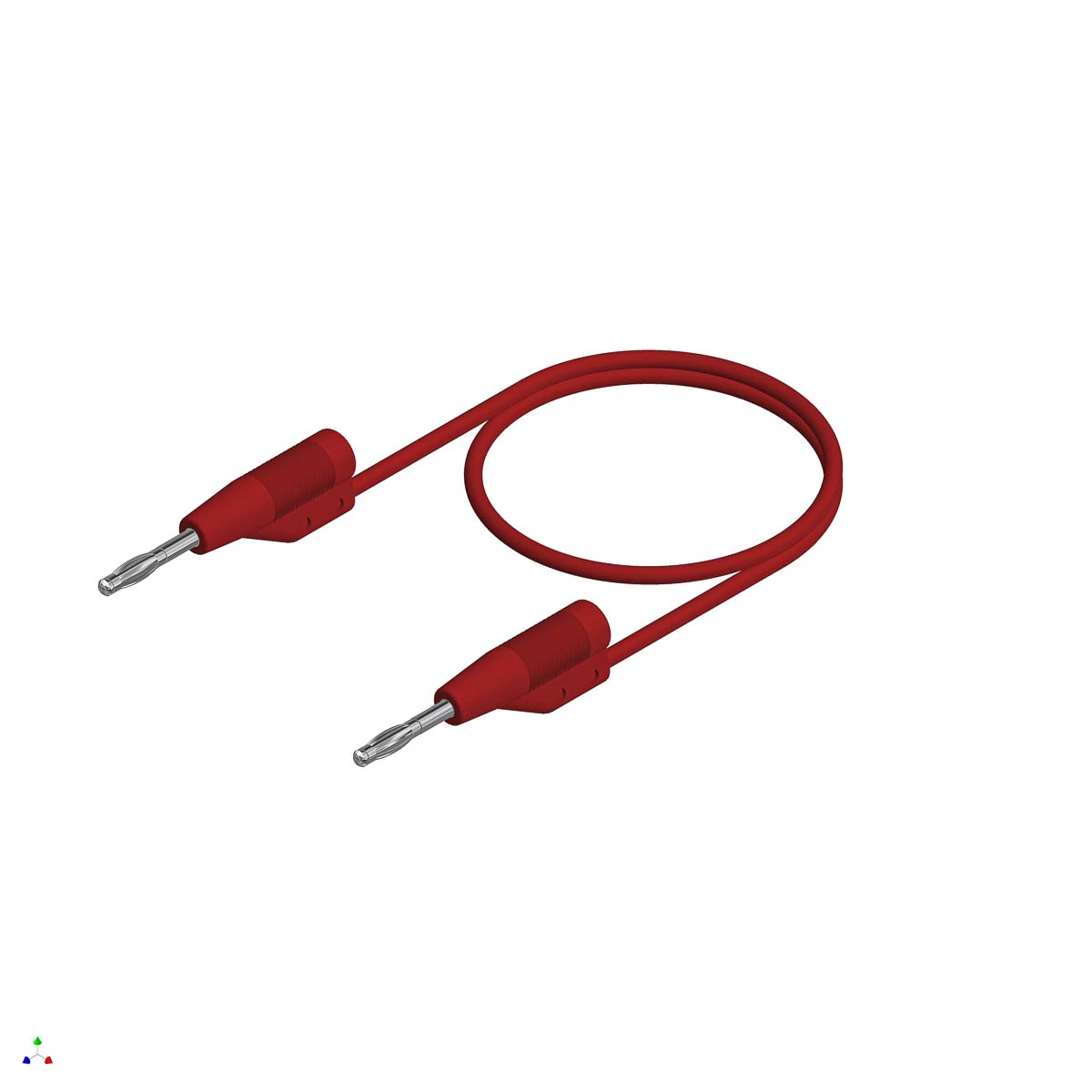 Hirschmann Test & Measurement 2 mm Connector Test Lead, 6A, 30 V ac, 60V dc, Red, 500mm Lead Length
