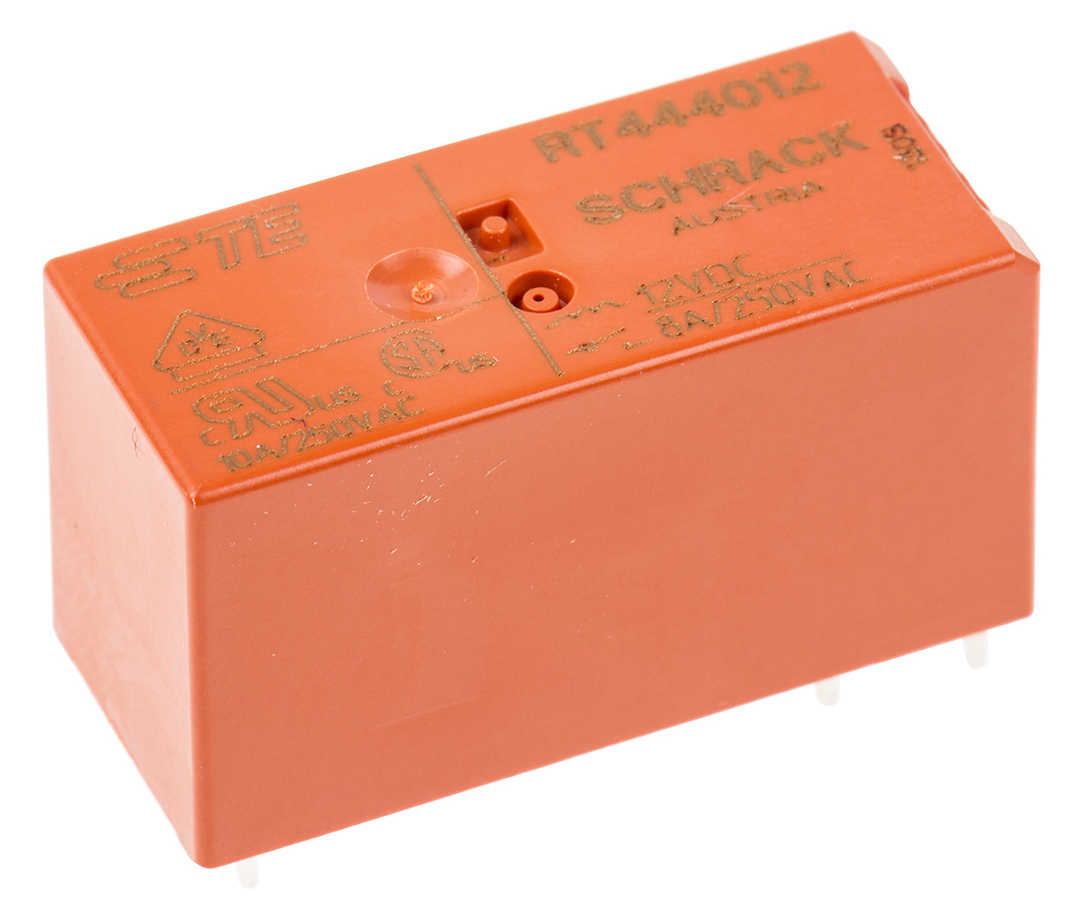 TE Connectivity PCB Mount Power Relay, 12V dc Coil, 8A Switching Current, DPST