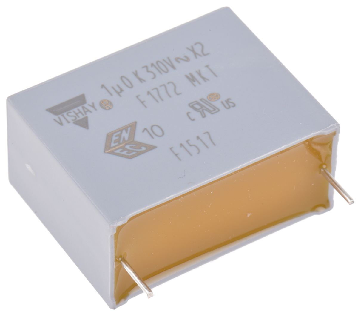 Vishay F1772 Polyester Film Capacitor, 310V ac, ±10%, 1μF, Through Hole