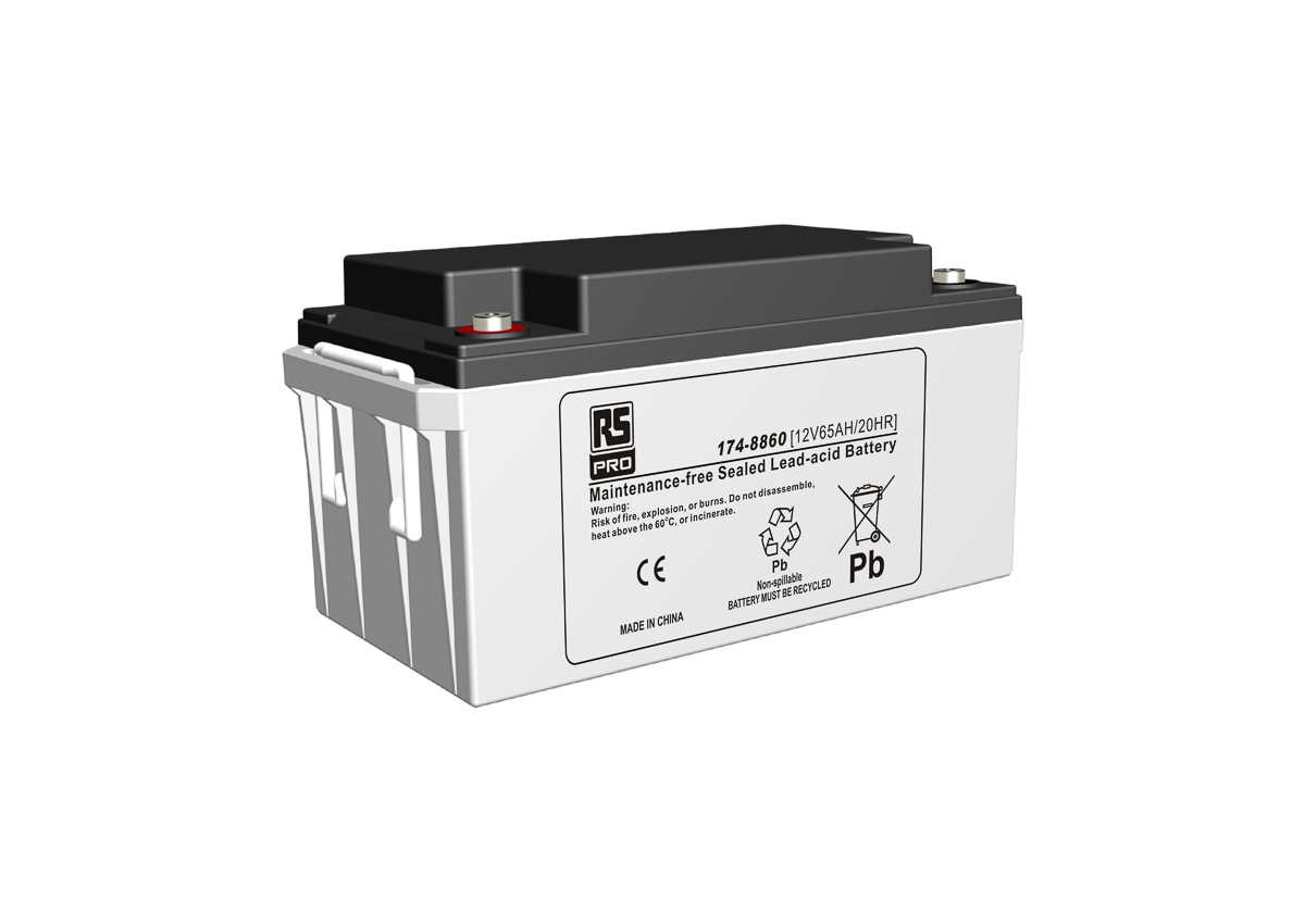 RS PRO 12V T6 Sealed Lead Acid Battery, 65Ah
