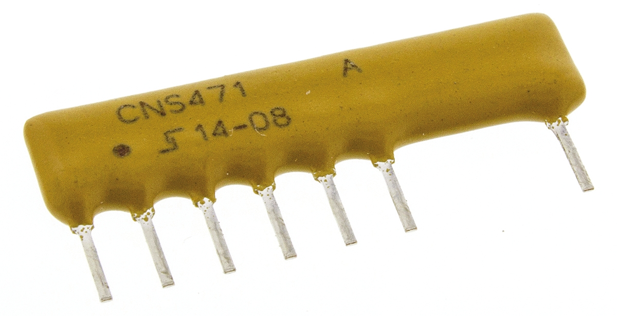 Vishay, CNS 471 9 kΩ ±0.1% VOLT/D Resistor Array, 6 Resistors, 0.6W total, SIP, Pin