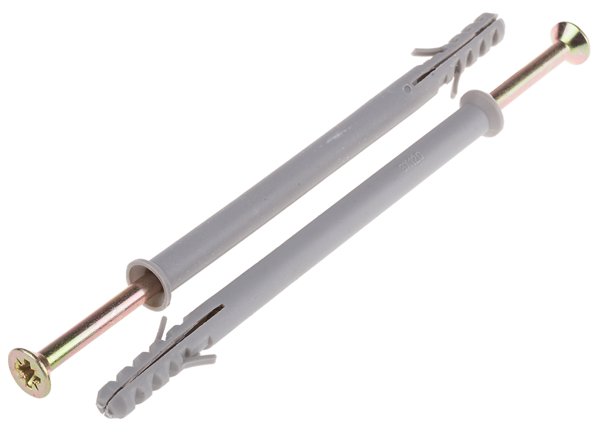 RS PRO Nylon Frame Fixings, fixing hole diameter 8mm, length 120mm