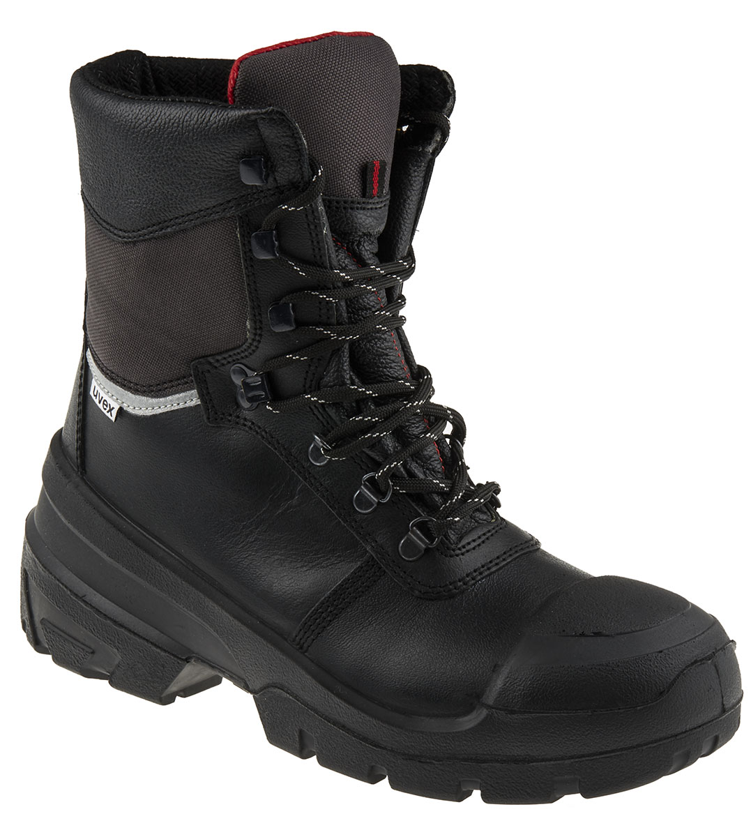 uvex Quatro Pro Black, Grey Steel Toe Capped Men's Ankle Safety Boots, EU 42