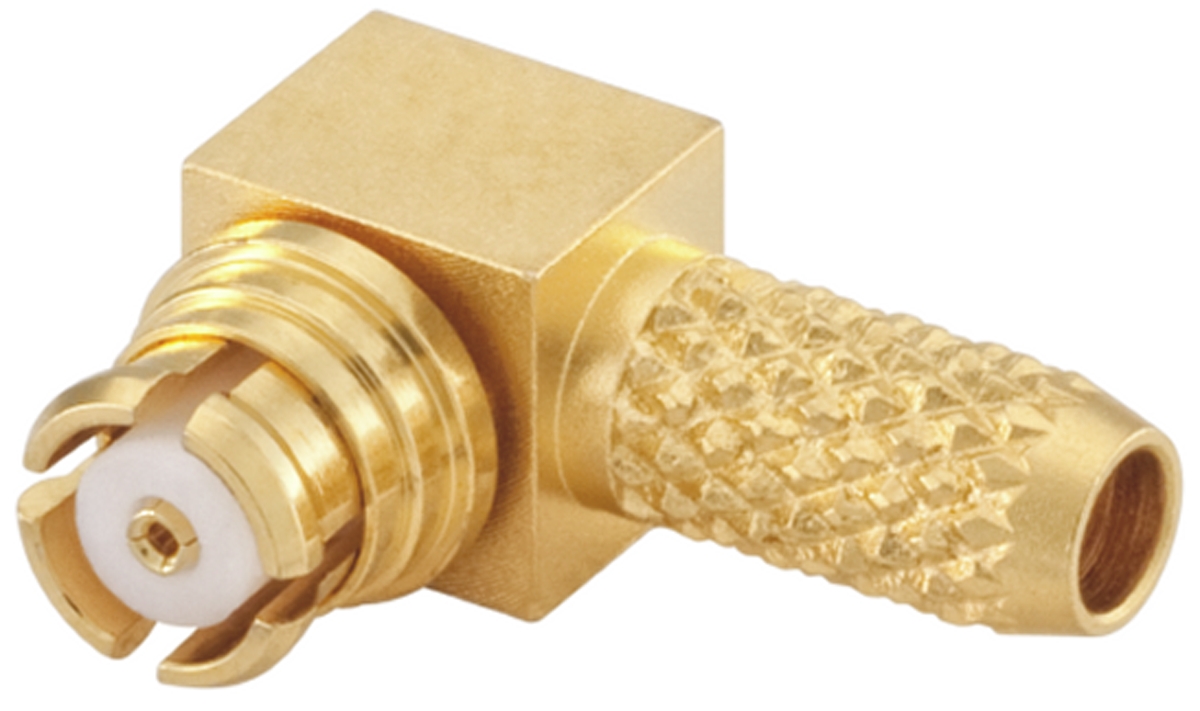 Rosenberger, Jack Cable Mount SMP Connector, 50Ω, Crimp, Solder Termination, Right Angle Body