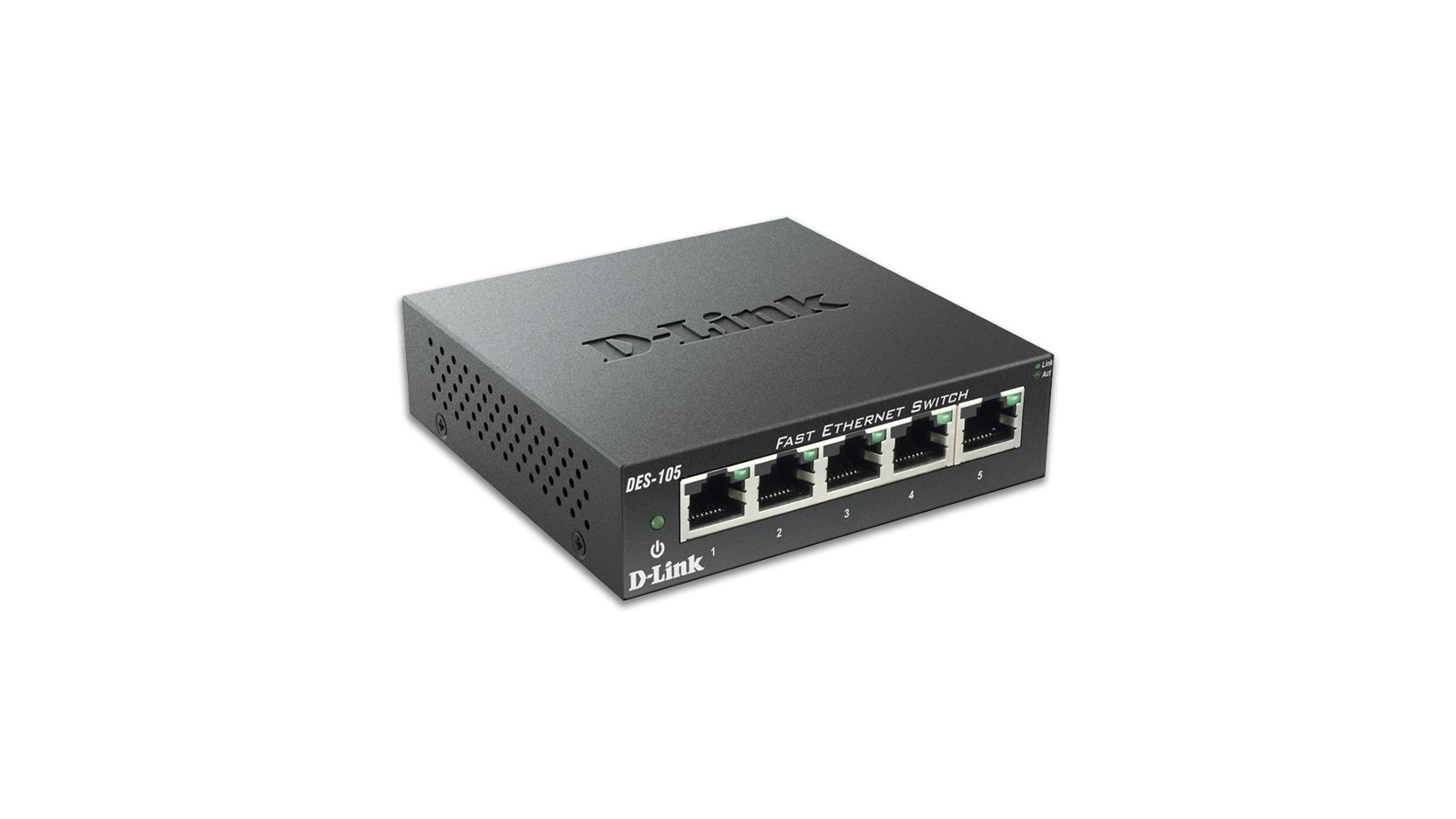 D-Link 5-Port Fast Ethernet Switch, Unmanaged 5 Port Ethernet Switch, EU