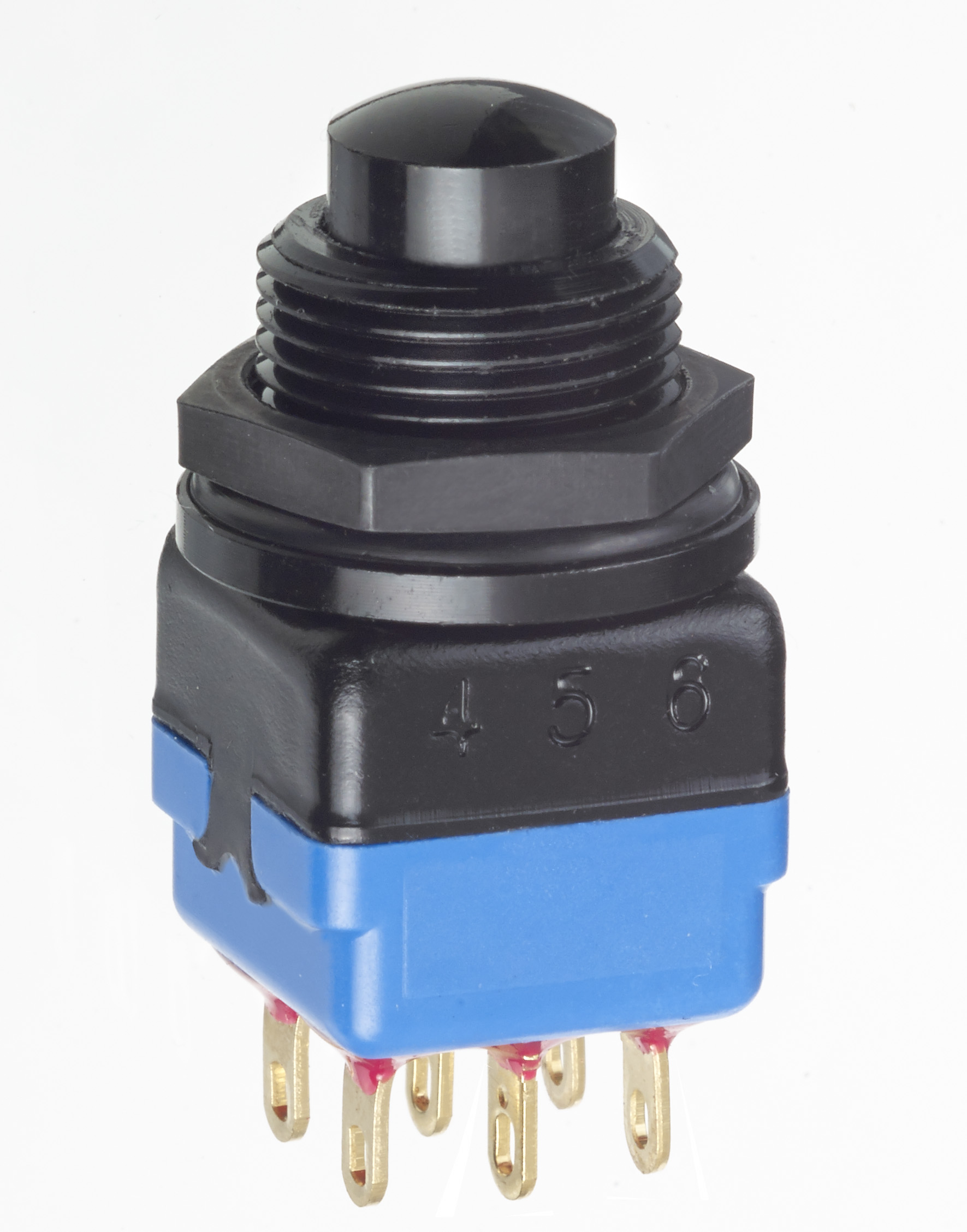 APEM 1300 Series Series Push Button Switch, DP, Bushing, 11.9mm Cutout, On/Mom, 30V dc