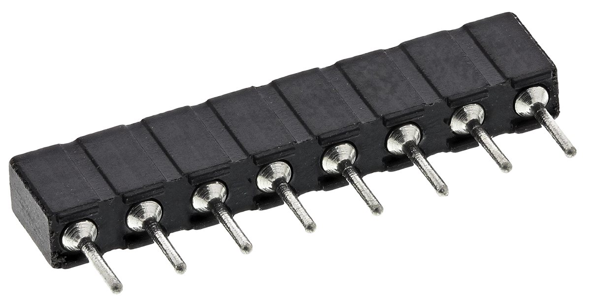 8 Way Preci-Dip Straight Through Hole 2.54mm SIL Socket, Solder, 3A 100 V ac, 150 V dc