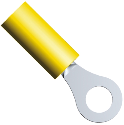 TE Connectivity, PIDG Insulated Ring Terminal, M3.5 (#6) Stud Size, 0.1mm² to 0.26mm² Wire Size, Yellow