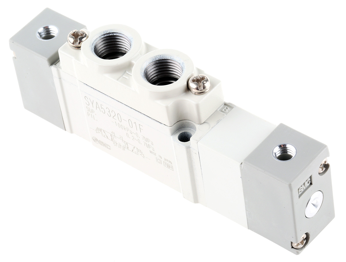 SMC 5/3 Pneumatic Solenoid Valve - Pilot/Pilot G 1/8 SYA5000 Series