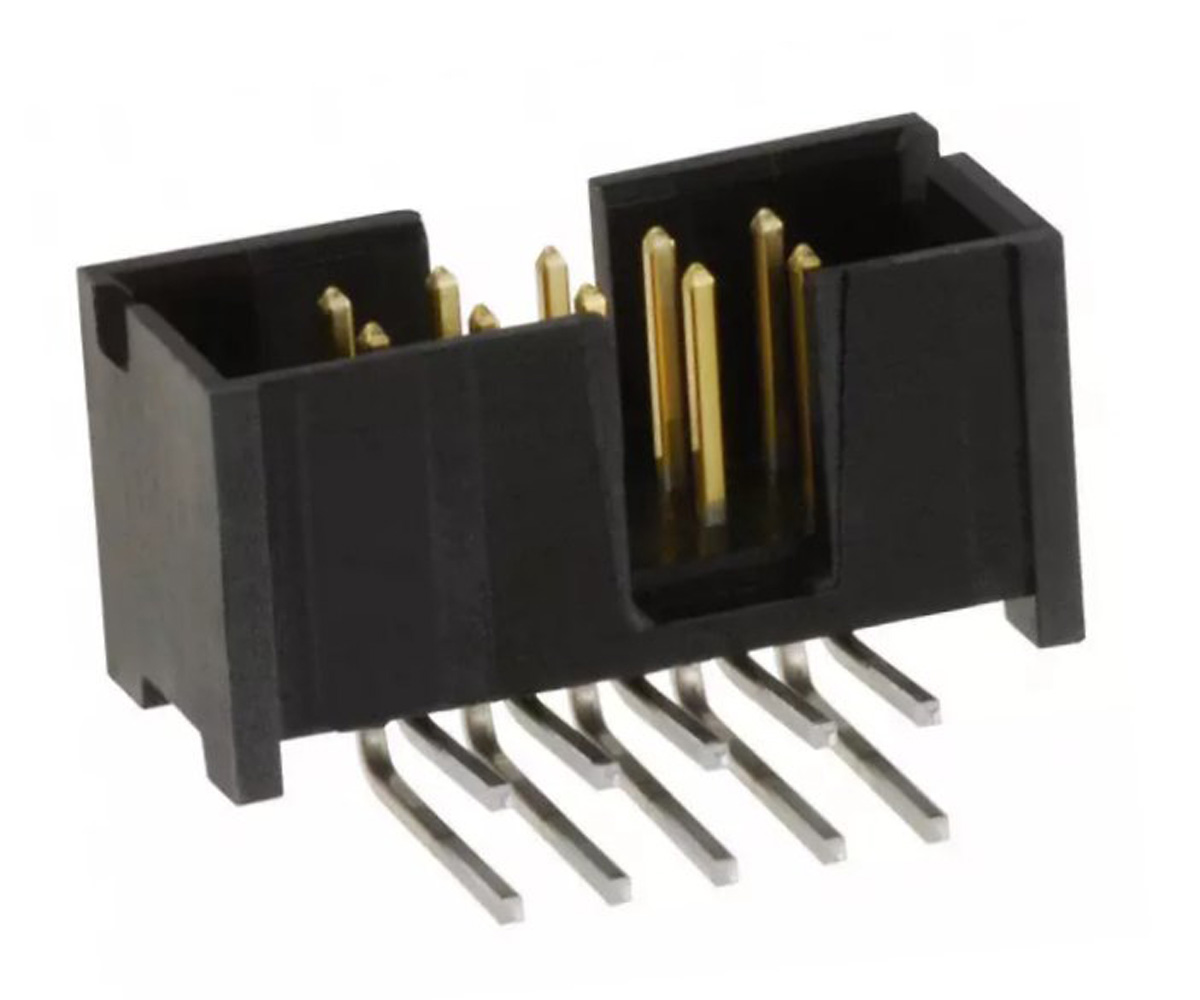 TE Connectivity AMPMODU MOD II Series Right Angle Through Hole PCB Header, 10 Contact(s), 2.54 mm Pitch, 2 Row, Shrouded