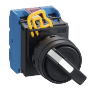 Idec Spring Return Selector Switch - (SPDT) 22mm Cutout Diameter, Illuminated 2 Positions