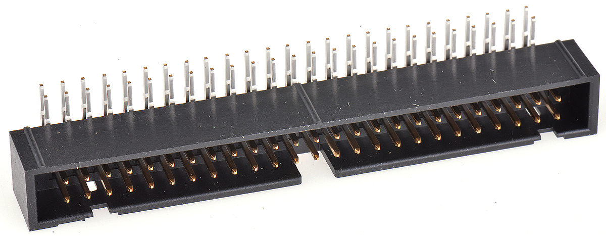 Hirose HIF3FC Series Right Angle Through Hole PCB Header, 50 Contact(s), 2.54 mm Pitch, 2 Row, Shrouded