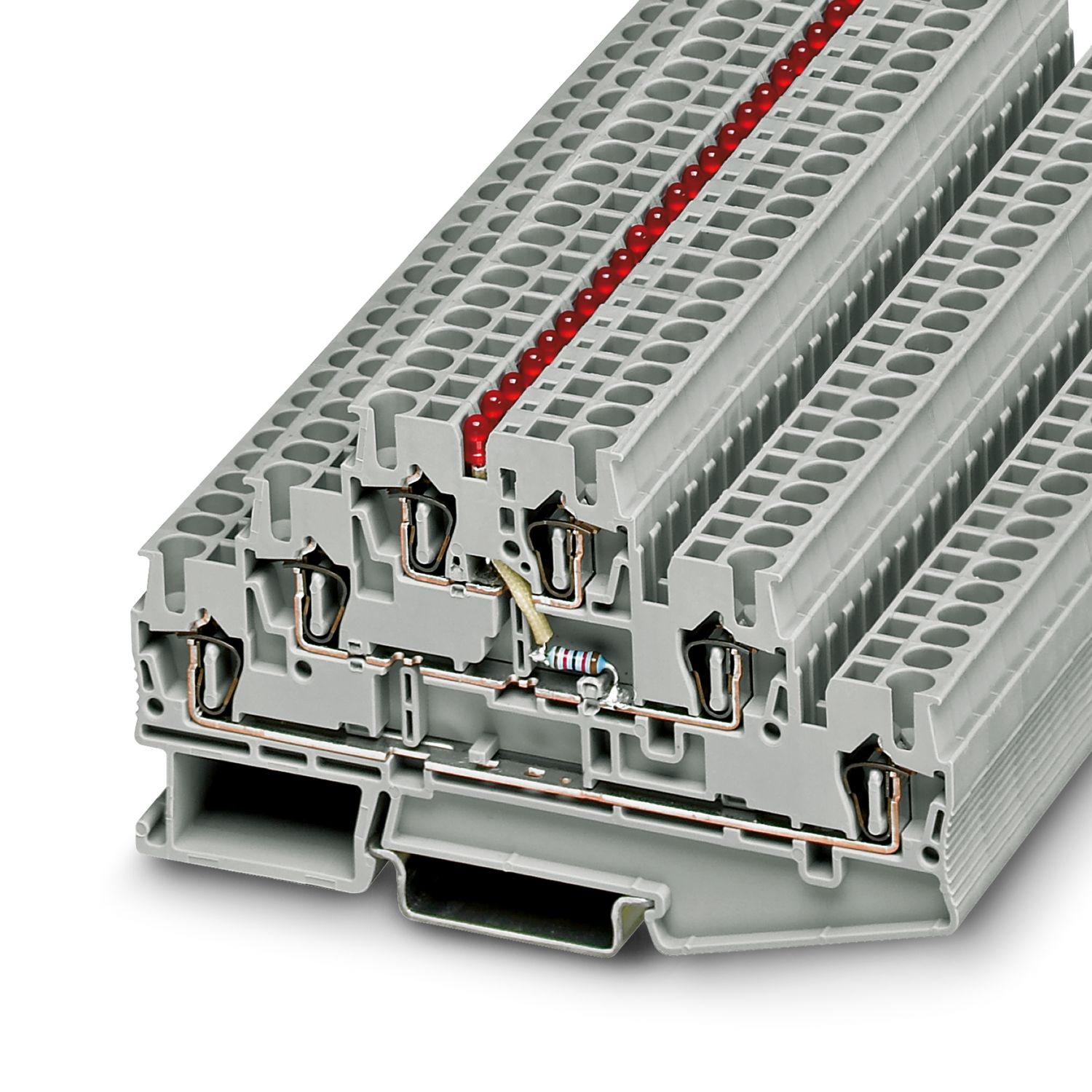 Phoenix Contact 3035580 ST 2.5-3L-LA 24RD/O-M Series Grey, 2.5mm², 3-Level, Spring Cage Termination