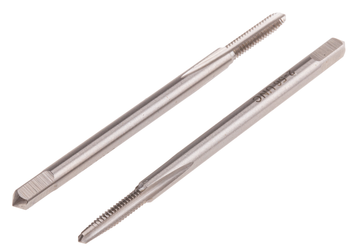 RS PRO Tap Set HSS 2-Piece UNC Standard Hand Tap 2-56 UNC Thread