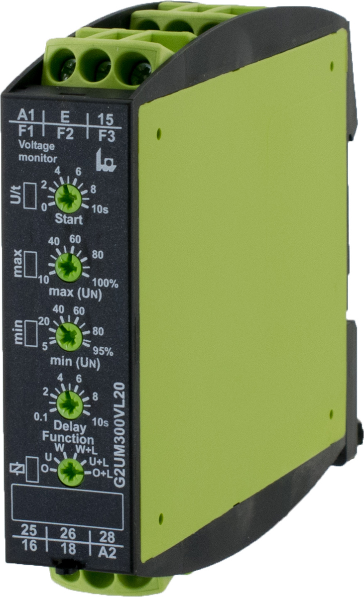 Tele Voltage Monitoring Relay, 1 Phase, DPDT, 30 → 300V ac/dc, DIN Rail