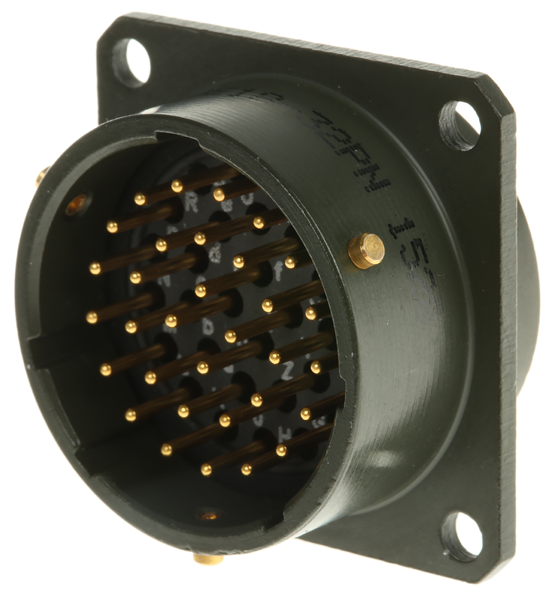 Amphenol Limited, 62GB 32 Way Box Mount MIL Spec Circular Connector ReceptacleOlive, Pin Contacts,Shell Size 18,