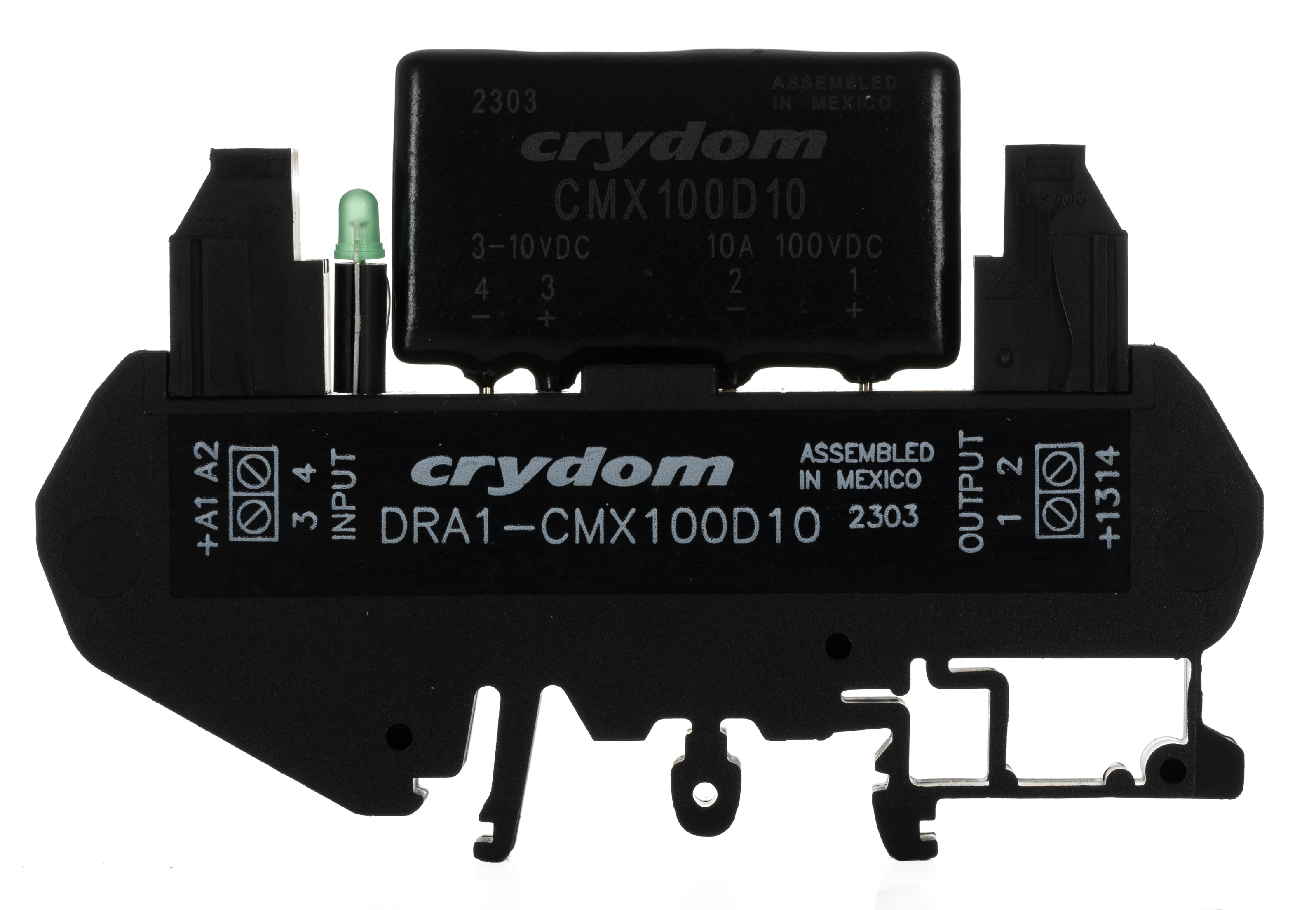Sensata Crydom DRA Series Solid State Interface Relay, 10 V dc Control, 8 A Load, DIN Rail Mount