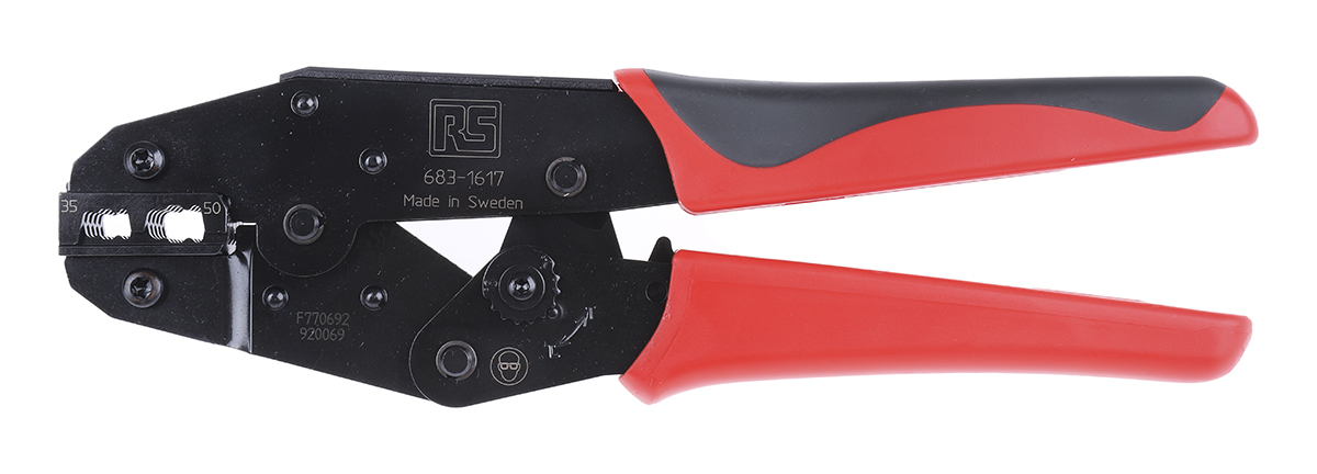 RS PRO Hand Ratcheting Crimp Tool for Wire End Sleeves, 35 → 50mm² Wire