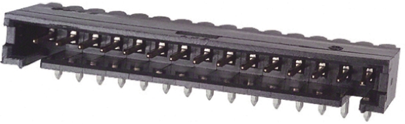 TE Connectivity AMPMODU MOD II Series Right Angle Through Hole PCB Header, 15 Contact(s), 2.54 mm Pitch, 1 Row, Shrouded