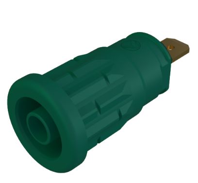 Hirschmann Test & Measurement Green Female Banana Connector, 4 mm Connector, Tab Termination, 24A, 1kV, Gold Plating