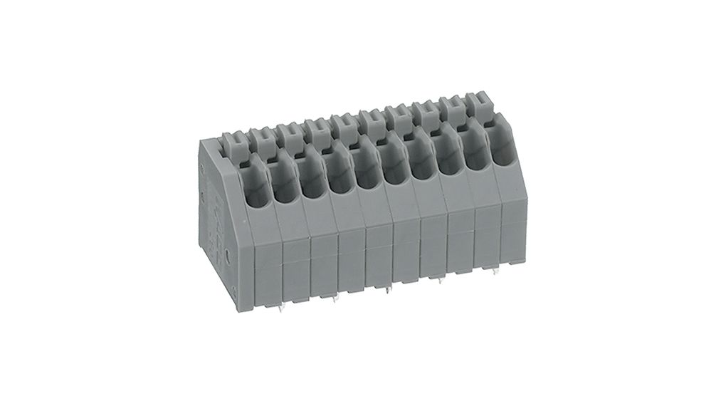 WAGO 250 Series PCB Terminal Block, 8-Contact, 2.54mm Pitch, PCB Mount, 1-Row, Clamp Termination