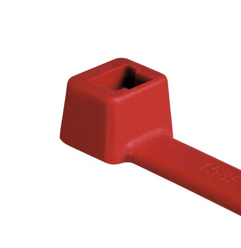 HellermannTyton Cable Tie, 390mm x 4.6 mm, Red Polyamide 6.6 (PA66), Pk-100