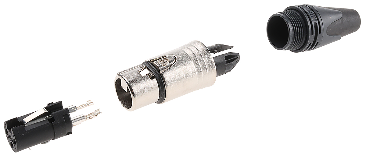 Neutrik Cable Mount XLR Connector, Female, 50 V, 3 Way, Silver Plating