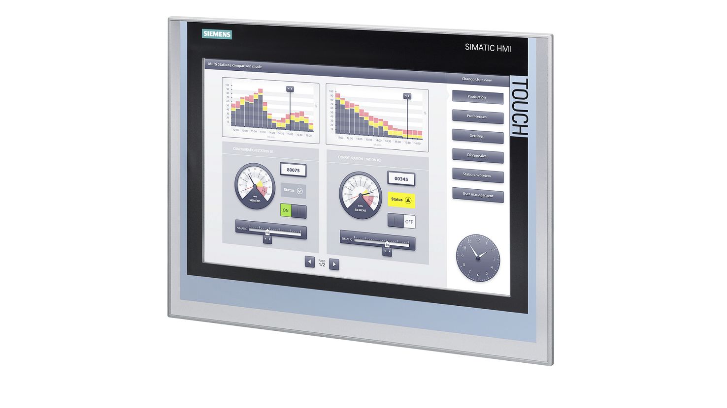 Siemens SIMATIC Series TP1500 Comfort HMI Panel - 15 in, TFT Display, 1280 x 800