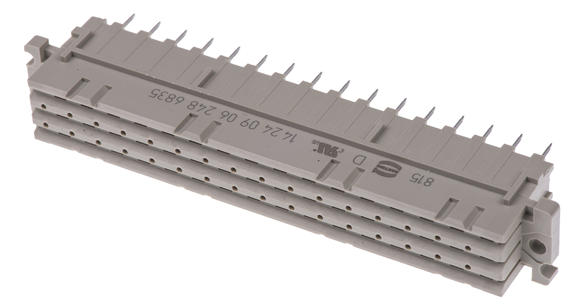 HARTING DIN 41612 48 Way 5.08mm Pitch, Type Connector Class C2, 3 Row, Straight DIN 41612 Connector, Socket